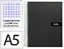 Liderpapel Cuaderno Espiral A5 Micro Crafty Tapa Forrada 120 Hojas 90gr Cuadro 5mm Negro