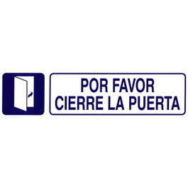 WOLFPACK LINEA PROFESIONAL Rótulo Adhesivo Por Favor Cierre Puerta 250x63 mm