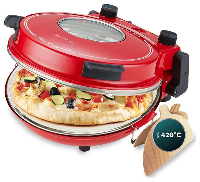 Cecotec Fun Pizza&Co Mamma Mia Vista Pizzagrill Rojo / Plata Cecotec Fun Pizza&Co Mamma Mia Vista Pizzagrill Rojo / Plata