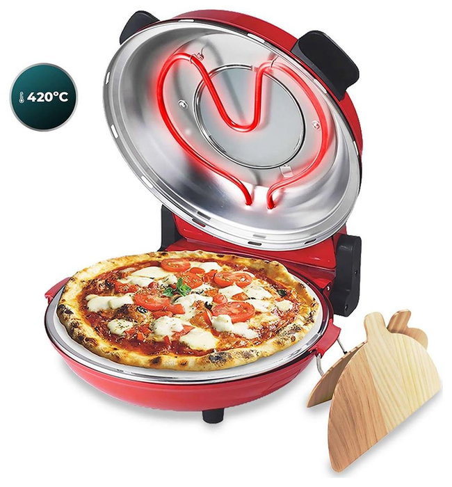 Cecotec Fun Pizza&Co Mamma Mia Vista Pizzagrill Rojo / Plata Cecotec Fun Pizza&Co Mamma Mia Vista Pizzagrill Rojo / Plata