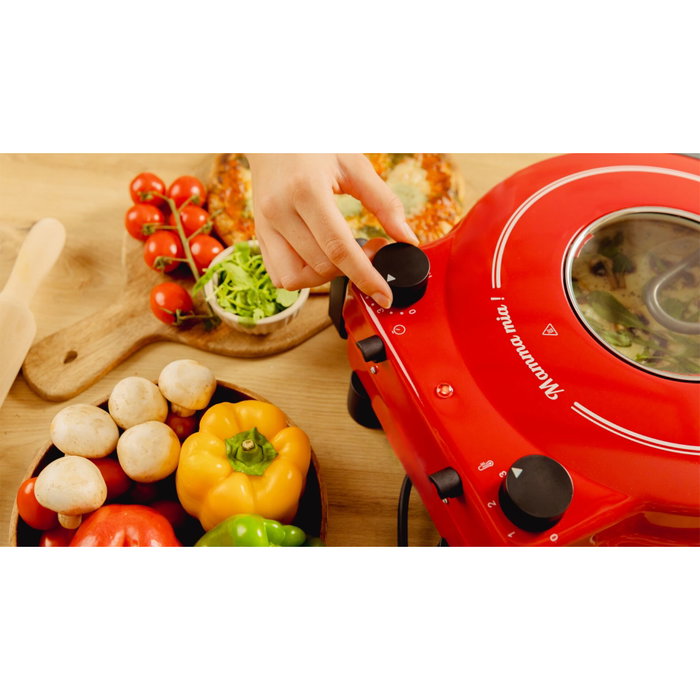 Cecotec Fun Pizza&Co Mamma Mia Vista Pizzagrill Rojo / Plata