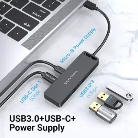 Vention TGTBB Hub USB-C 3xUSB 1xUSB-C 1xMicroUSB PD Vention TGTBB Hub USB-C 3xUSB 1xUSB-C 1xMicroUSB PD