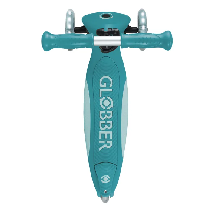 Patinete plegable de 3 ruedas - GLOBBER - PRIMO PLEGABLE PLUS LIGHTS - Azul agua - Ruedas luminosas - 2 a 9 años - 50 Kg