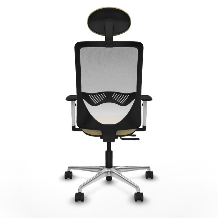 PIQUERAS Y CRESPO Silla de oficina Zulema con mecanismo Sincro/Traslack, Crema y Blanco