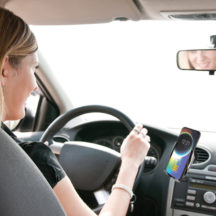 Be Mix Soporte Teléfono Infrarrojo Inalámbrico Coche Carga Rápida Compatible Android iOS Windows