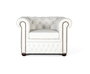 GINER Y COLOMER Sillón Chester Uniplaza Tapizado en Piel Natural Acabado Blanco