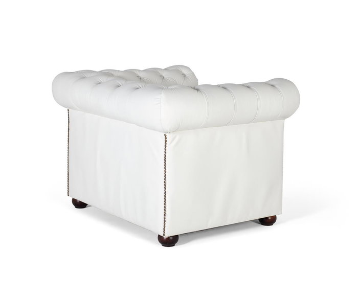 GINER Y COLOMER Sillón Chester Uniplaza Tapizado en Piel Natural Acabado Blanco