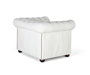 GINER Y COLOMER Sillón Chester Uniplaza Tapizado en Piel Natural Acabado Blanco