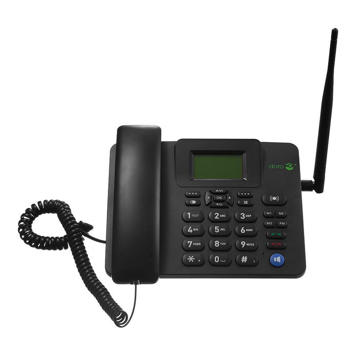 Doro 4100H Teléfono IP GSM para Mesa Negro con Bluetooth 4.2, Pantalla LCD, Altavoz y 500 Entradas en Agenda