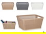Kipit Cesta Multiuso Rectangular Mediana Plástico 29x23x13 cm Beige, Blanco, Gris Surtidos Col (Set de 18)