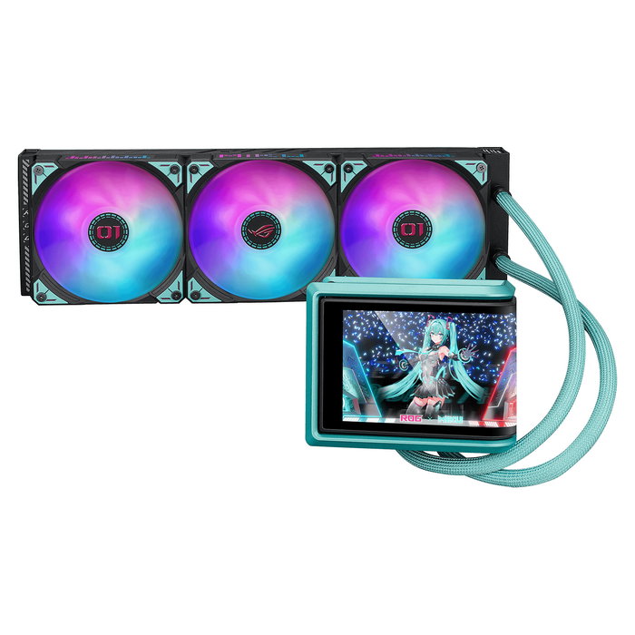 ASUS ROG RYUO IV 360 ARGB Hatsune Miku Edition - Sistema de Refrigeración Líquida Todo en Uno (AIO) para CPU, Negro/Turquesa ASUS ROG RYUO IV 360 ARGB Hatsune Miku Edition - Sistema de Refrigeración Líquida Todo en Uno (AIO) para CPU, Negro/Turquesa