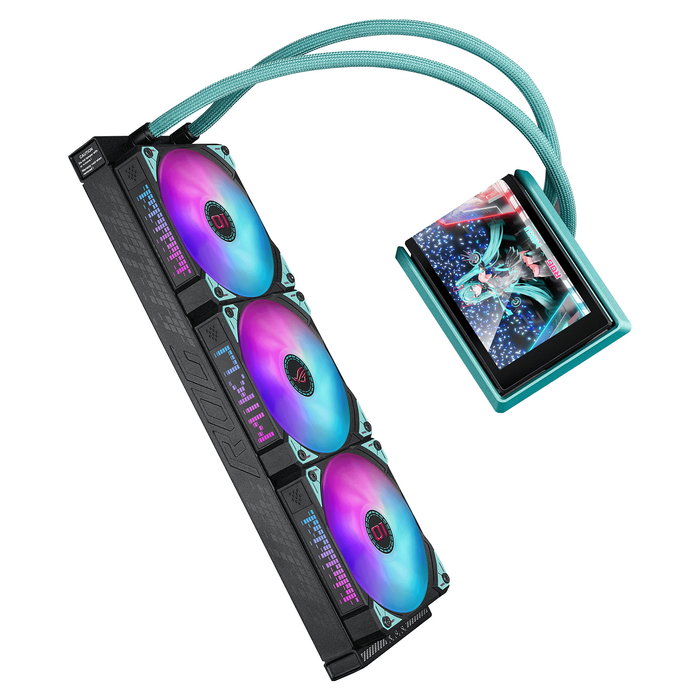 ASUS ROG RYUO IV 360 ARGB Hatsune Miku Edition - Sistema de Refrigeración Líquida Todo en Uno (AIO) para CPU, Negro/Turquesa ASUS ROG RYUO IV 360 ARGB Hatsune Miku Edition - Sistema de Refrigeración Líquida Todo en Uno (AIO) para CPU, Negro/Turquesa