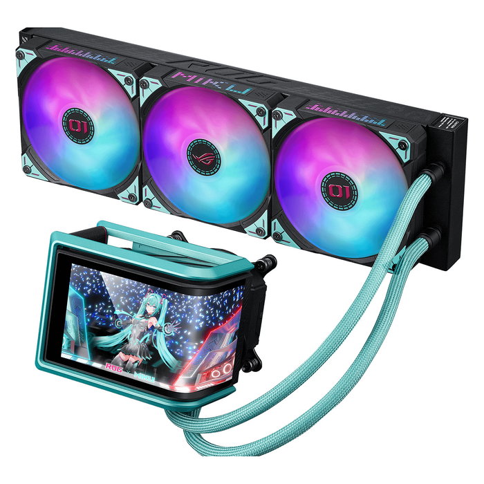 ASUS ROG RYUO IV 360 ARGB Hatsune Miku Edition - Sistema de Refrigeración Líquida Todo en Uno (AIO) para CPU, Negro/Turquesa ASUS ROG RYUO IV 360 ARGB Hatsune Miku Edition - Sistema de Refrigeración Líquida Todo en Uno (AIO) para CPU, Negro/Turquesa