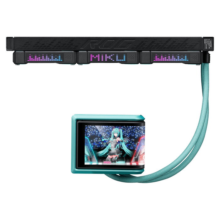 ASUS ROG RYUO IV 360 ARGB Hatsune Miku Edition - Sistema de Refrigeración Líquida Todo en Uno (AIO) para CPU, Negro/Turquesa ASUS ROG RYUO IV 360 ARGB Hatsune Miku Edition - Sistema de Refrigeración Líquida Todo en Uno (AIO) para CPU, Negro/Turquesa