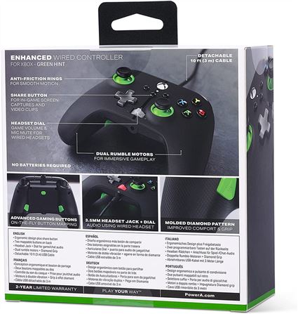 Power A Mando con Cable 1518818-02 para Xbox Series X/S Green Hint