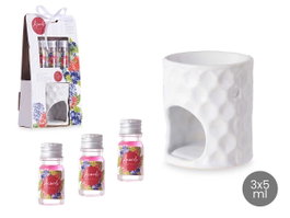 ACORDE Set de Quemador de Aceite Esencial Frutos Rojos 3x5ml