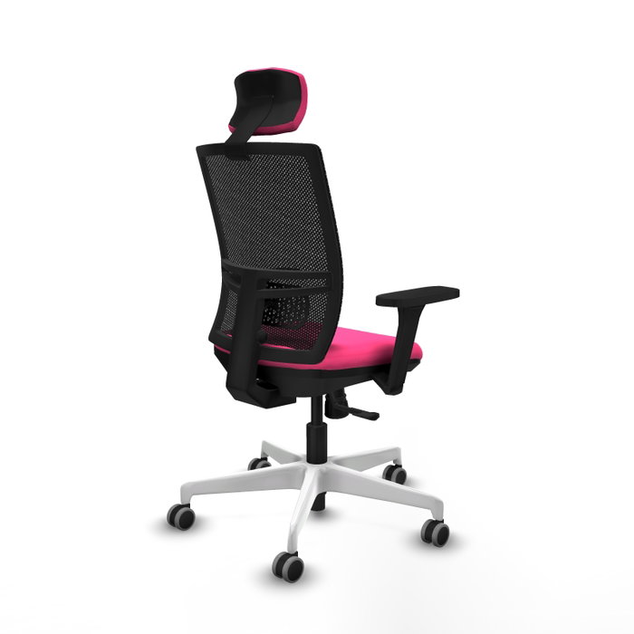 PIQUERAS Y CRESPO Silla de oficina Yunquera Rosa y Negro con mecanismo Sincro PIQUERAS Y CRESPO Silla de oficina Yunquera Rosa y Negro con mecanismo Sincro