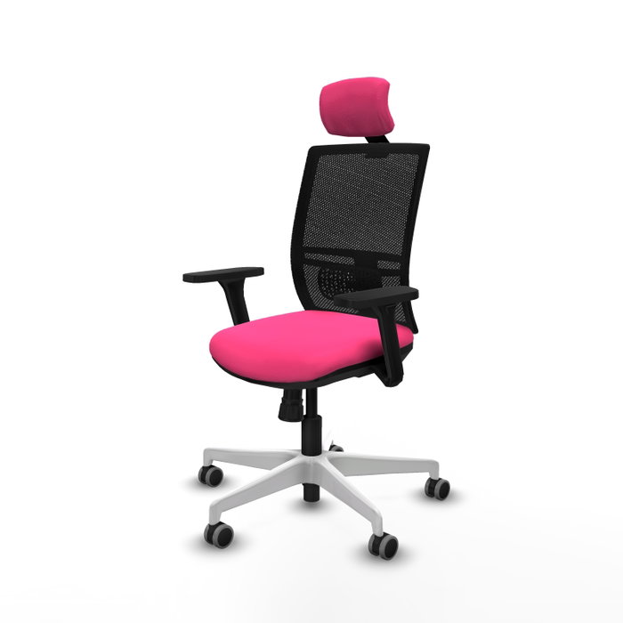 PIQUERAS Y CRESPO Silla de oficina Yunquera Rosa y Negro con mecanismo Sincro PIQUERAS Y CRESPO Silla de oficina Yunquera Rosa y Negro con mecanismo Sincro