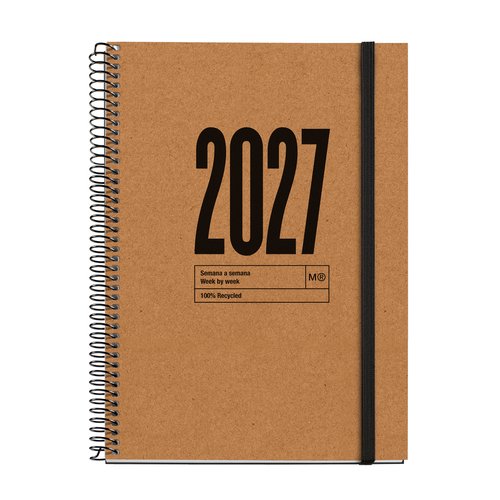 MIQUELRIUS Agenda Anual 2027 Recycled Espiral Tapa Dura Brown MIQUELRIUS Agenda Anual 2027 Recycled Espiral Tapa Dura Brown