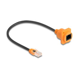 DeLOCK 90804 Cable de red Cat5e U/UTP RJ-45 naranja/negro 30 cm