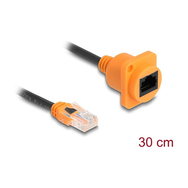 DeLOCK 90804 Cable de red Cat5e U/UTP RJ-45 naranja/negro 30 cm DeLOCK 90804 Cable de red Cat5e U/UTP RJ-45 naranja/negro 30 cm