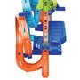 Mattel Hot Wheels Action HXR70 Pista de Coches con 4 Loopings y Zona de Choque para Niños +5 Años