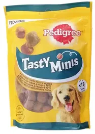 Pedigree Tasty Bites Snacks para Perro - Croquetas Masticables de Pollo, 6 Paquetes de 130 g