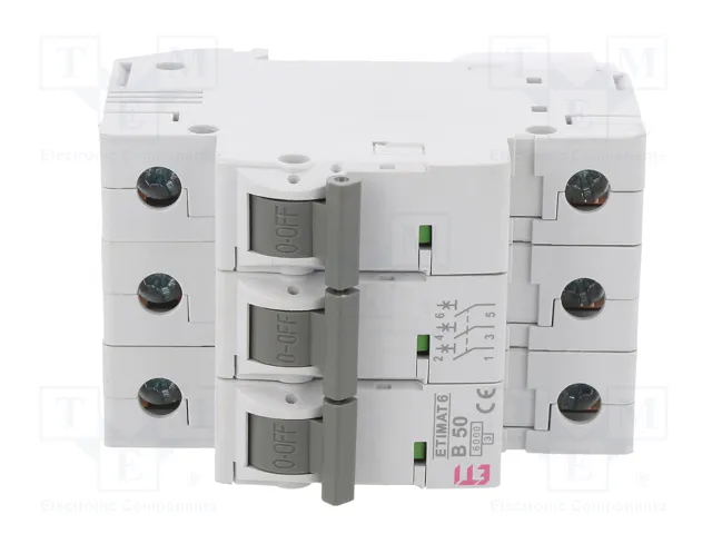 ETI POLAM Interruptor magnetotérmico ETIMAT 6 3P B50 50A 6kA