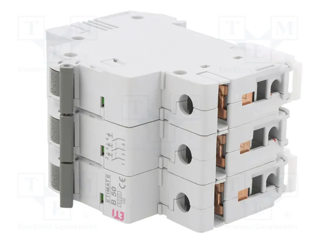 ETI POLAM Interruptor magnetotérmico ETIMAT 6 3P B50 50A 6kA