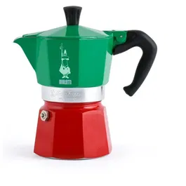 Bialetti Cafetera Italiana Moka Express 6 Tazas 300 ml Apta Todo Fuego Excepto Inducción Verde/Rojo BIA8006363018944
