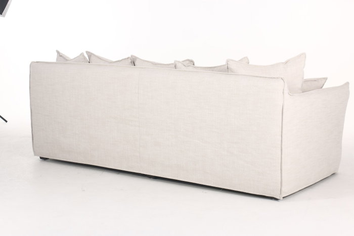 DKD Home Decor Sofá de Lino Beige con 7 Cojines 260x110x86 cm
