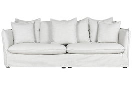 DKD Home Decor Sofá de Lino Beige con 7 Cojines 260x110x86 cm