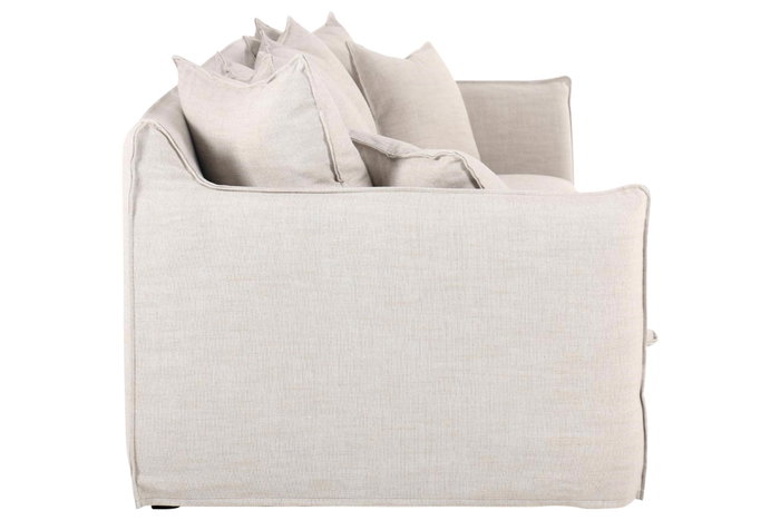 DKD Home Decor Sofá de Lino Beige con 7 Cojines 260x110x86 cm