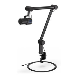 Endorfy Solum Studio Micrófono Condensador para PC USB con Jack 3.5 mm, 24-bit 96 kHz, Negro, Incluye Paravientos y Soporte