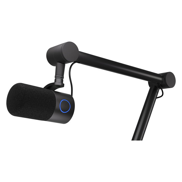 Endorfy Solum Studio Micrófono Condensador para PC USB con Jack 3.5 mm, 24-bit 96 kHz, Negro, Incluye Paravientos y Soporte