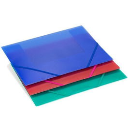 Carchivo Carpeta 3 Solapas Folio, con Gomas PP, Translúcida Azul - Productos de Oficina y Archivo
