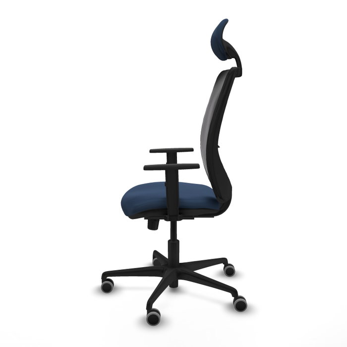 PIQUERAS Y CRESPO Silla de oficina Zulema con mecanismo Sincro, Azul marino y Negro