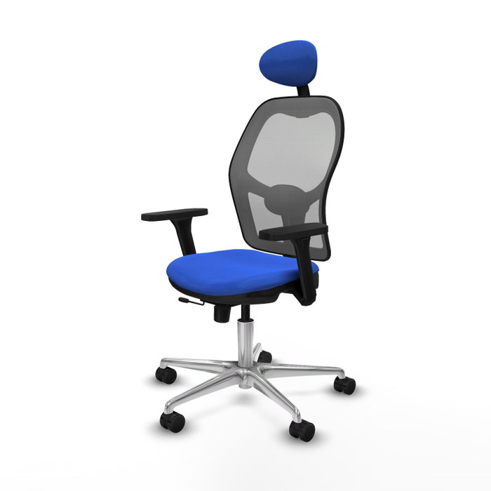 PIQUERAS Y CRESPO Silla de oficina Jorquera con mecanismo Sincro/Traslack Azul y Gris PIQUERAS Y CRESPO Silla de oficina Jorquera con mecanismo Sincro/Traslack Azul y Gris