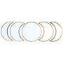 Home Deco Factory Espejos Luna Juego de 5 Espejos, Colección Mirage, Polipropileno y Vidrio con Acabado Mate Dorado