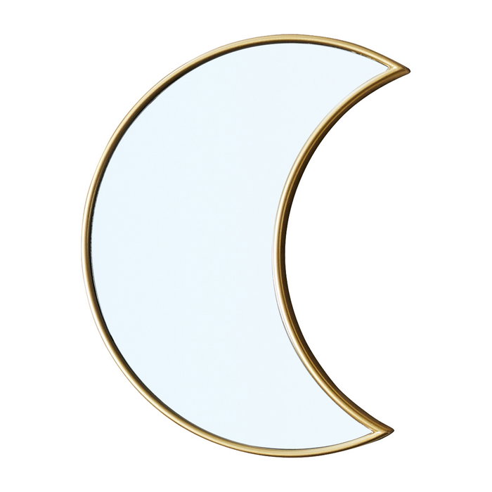 Home Deco Factory Espejos Luna Juego de 5 Espejos, Colección Mirage, Polipropileno y Vidrio con Acabado Mate Dorado