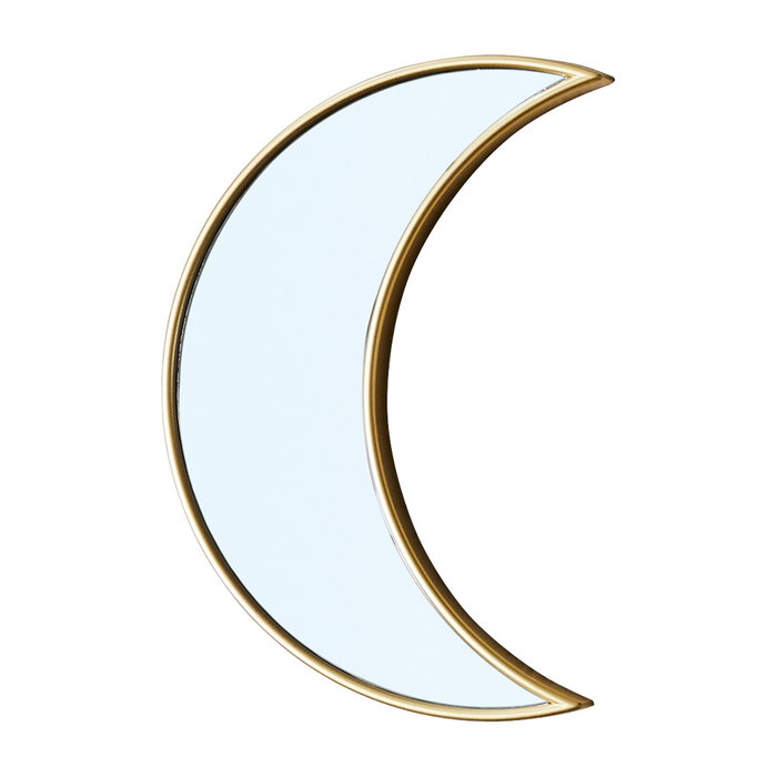 Home Deco Factory Espejos Luna Juego de 5 Espejos, Colección Mirage, Polipropileno y Vidrio con Acabado Mate Dorado