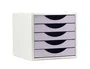 Archivo 2000 Fichero Cajones Sobremesa Ecogreen Archivotec 5 Cajones Lavanda Pastel Poliestireno Reciclado 270x340x260 mm