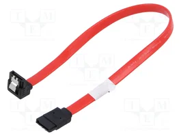 LANBERG Cable SATA con conector angular de 0,5m, rojo