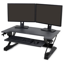 Ergotron WorkFit-TL Escritorio Elevable Silla de Pie para Ordenador, Mesa Rectangular de Acero, Negro, Capacidad Máxima 18 kg