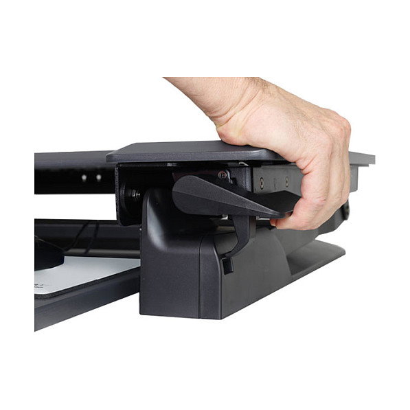 Ergotron WorkFit-TL Escritorio Elevable Silla de Pie para Ordenador, Mesa Rectangular de Acero, Negro, Capacidad Máxima 18 kg