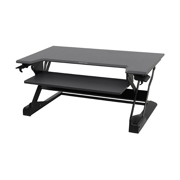 Ergotron WorkFit-TL Escritorio Elevable Silla de Pie para Ordenador, Mesa Rectangular de Acero, Negro, Capacidad Máxima 18 kg