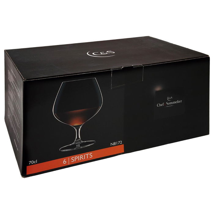 Caja 6 Copas Coñac Krysta Spirits Chef & Sommelier 72 cL