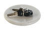 DKD Home Decor Bandeja Vaciabolsillos Mármol Natural 15x15x1,5 cm Blanco