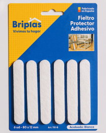 BRIPLAS Fieltro Adhesivo 6 Unidades Banda 80x12 mm Blanco