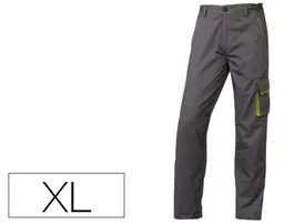 Deltaplus Pantalon de Trabajo Panostyle Gris Verde Talla XL Cintura Ajustable 5 Bolsillos 65% Poliester 35% Algodon